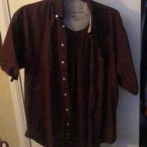 Maroon haggar the ultimate shirt button up